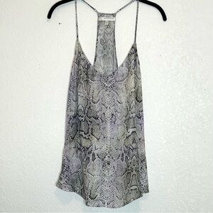 Lavender Brown Snake Skin Multi Color Print Racerback Cami Sz L
